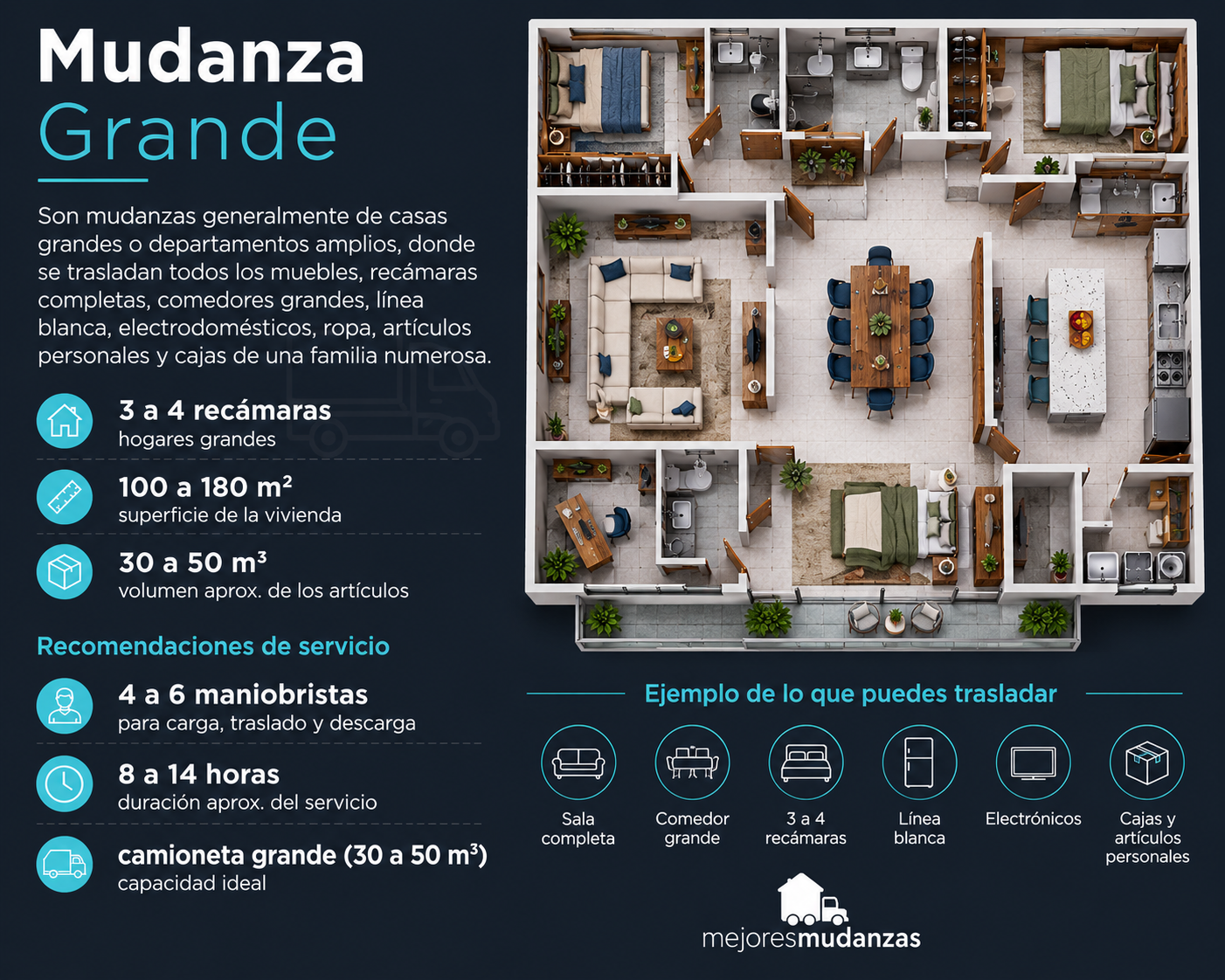 Ficha de mudanza grande en CDMX